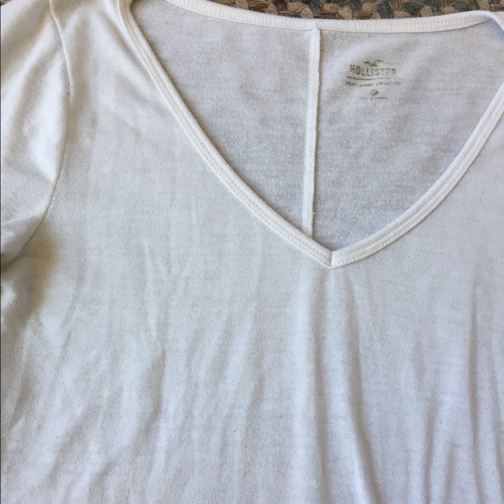 Long sleeve white hollister top